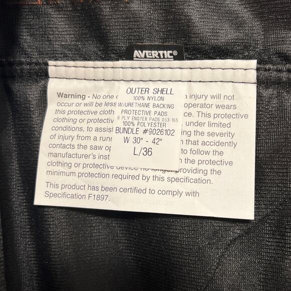 STIHL Chainsaw Leg Protection Pants Large Size 36 Avertic 100% Nylon Aborist - Picture 3 of 6